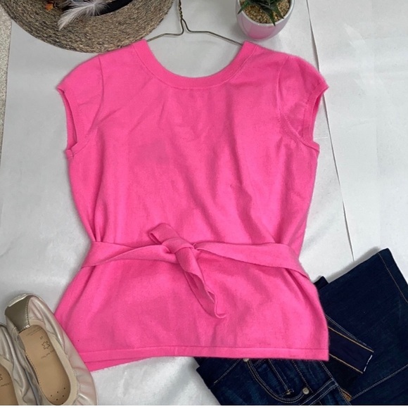 J Crew Pink cashmere wrap open back sweater - Picture 1 of 6